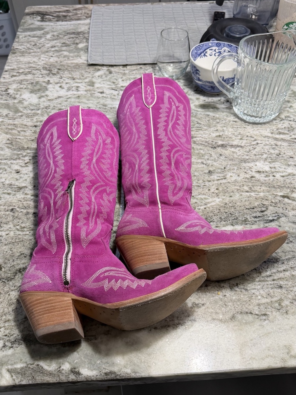 Ariat Casanova Cowboy Western Boot Embroidered Western Boots Pink Magenta 7B - Picture 6 of 13